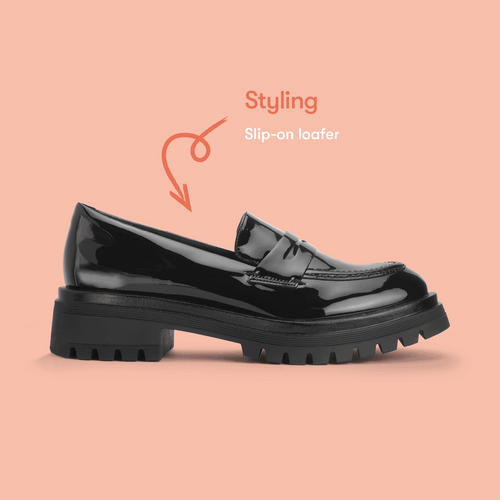 START-RITE PARIS Older Girls Loafer Patent School Shoes