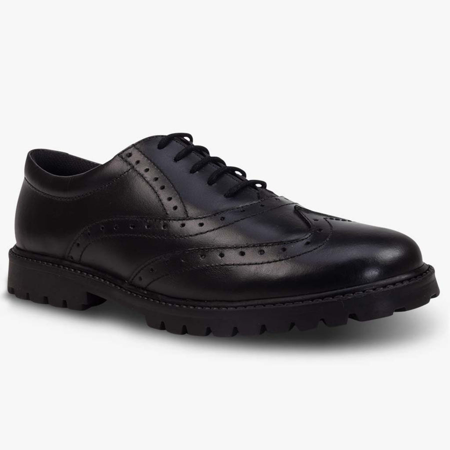 Term Sophia Black Lace Up School Shoes