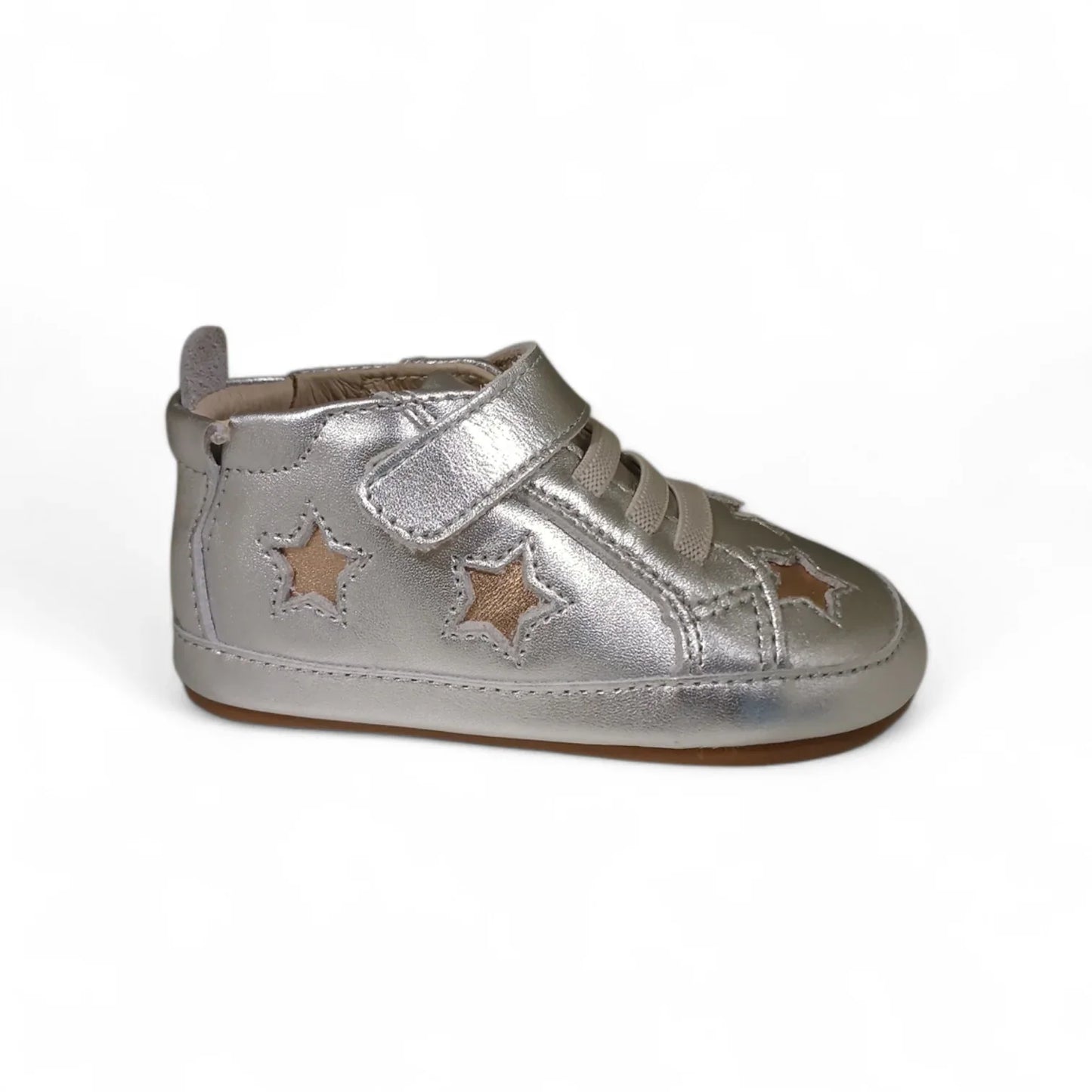 Oldsoles High Splash Silver Copper Baby/Prewalker Shoes - Emmanuelle Marshall Children's Shoes