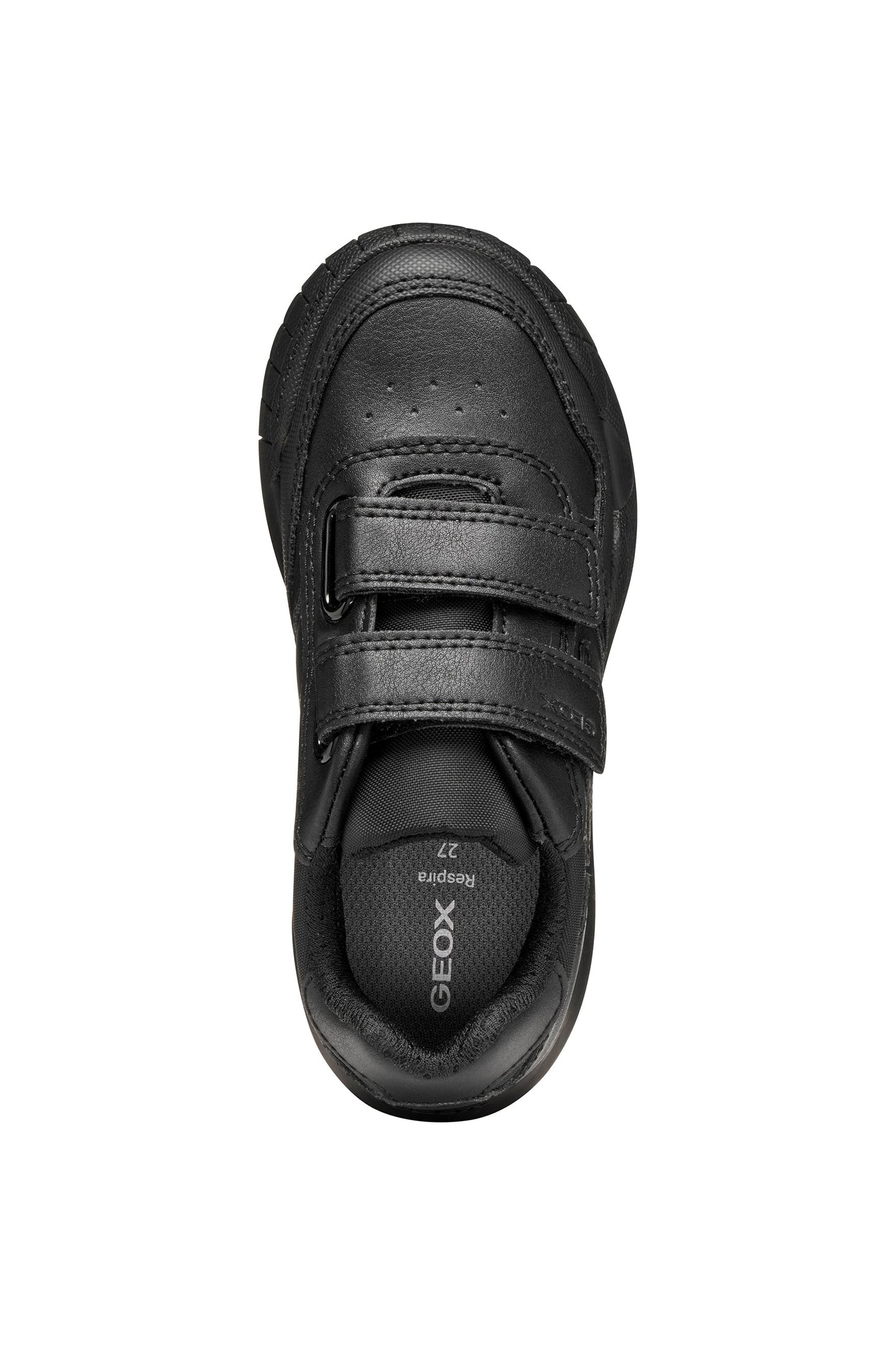 Geox J Ranne Black Velcro Strap Boys Trainers