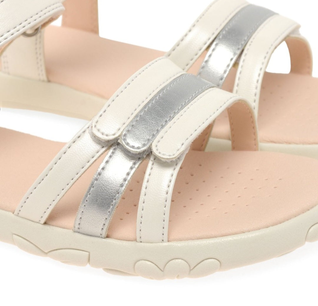 Geox J S Haiti White Silver Junior Sandals Geox
