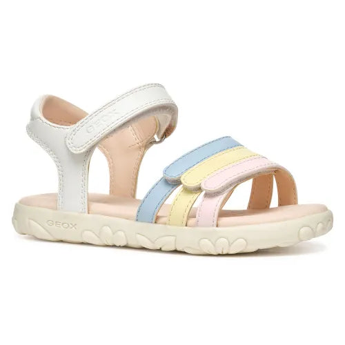 Geox J S Haiti White Multicolour Junior Sandals Geox