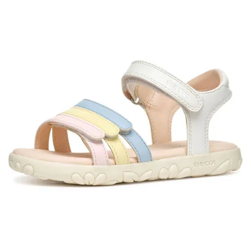 Geox J S Haiti White Multicolour Junior Sandals Geox