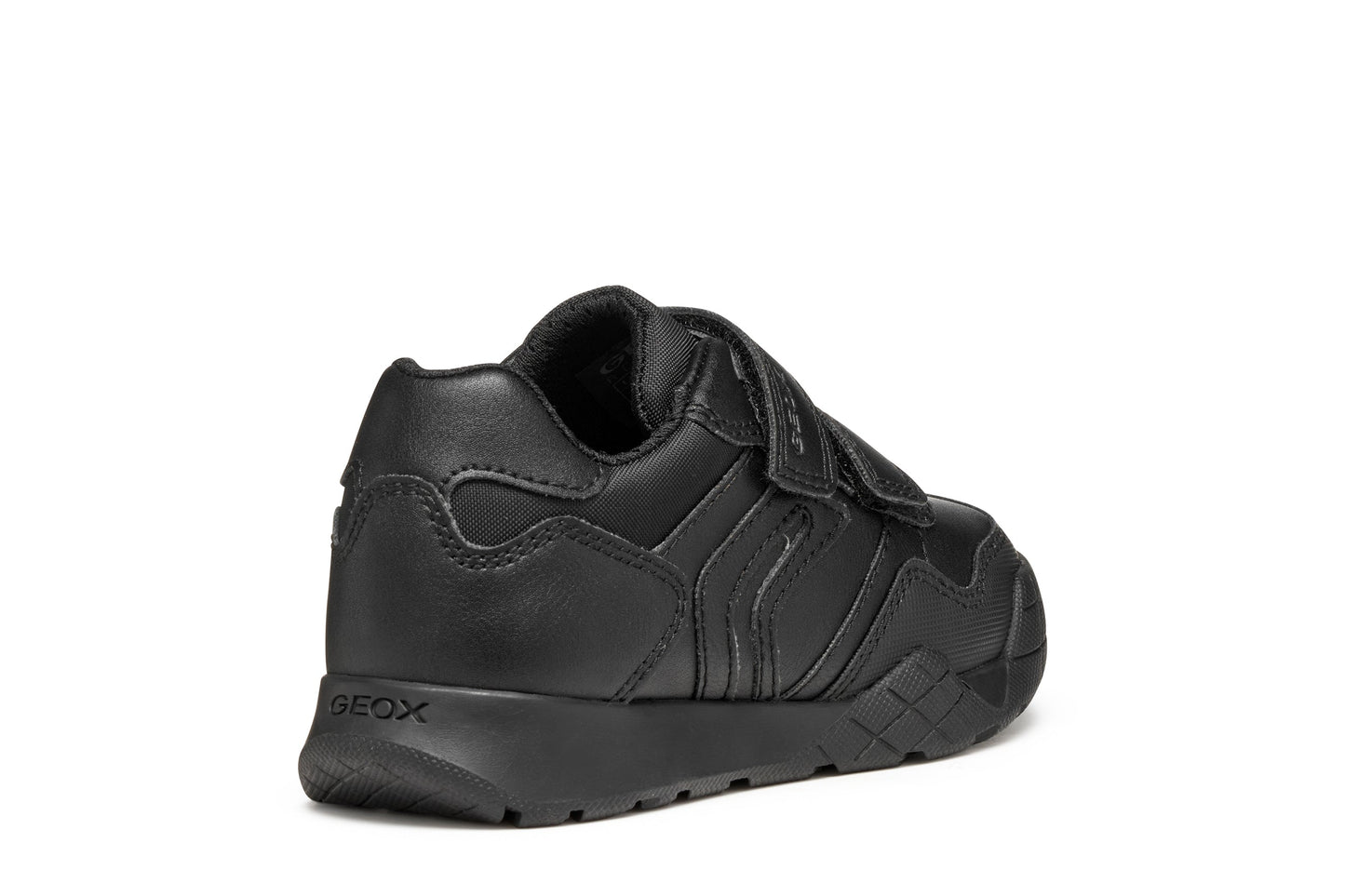 Geox J Ranne Black Velcro Strap Boys Trainers