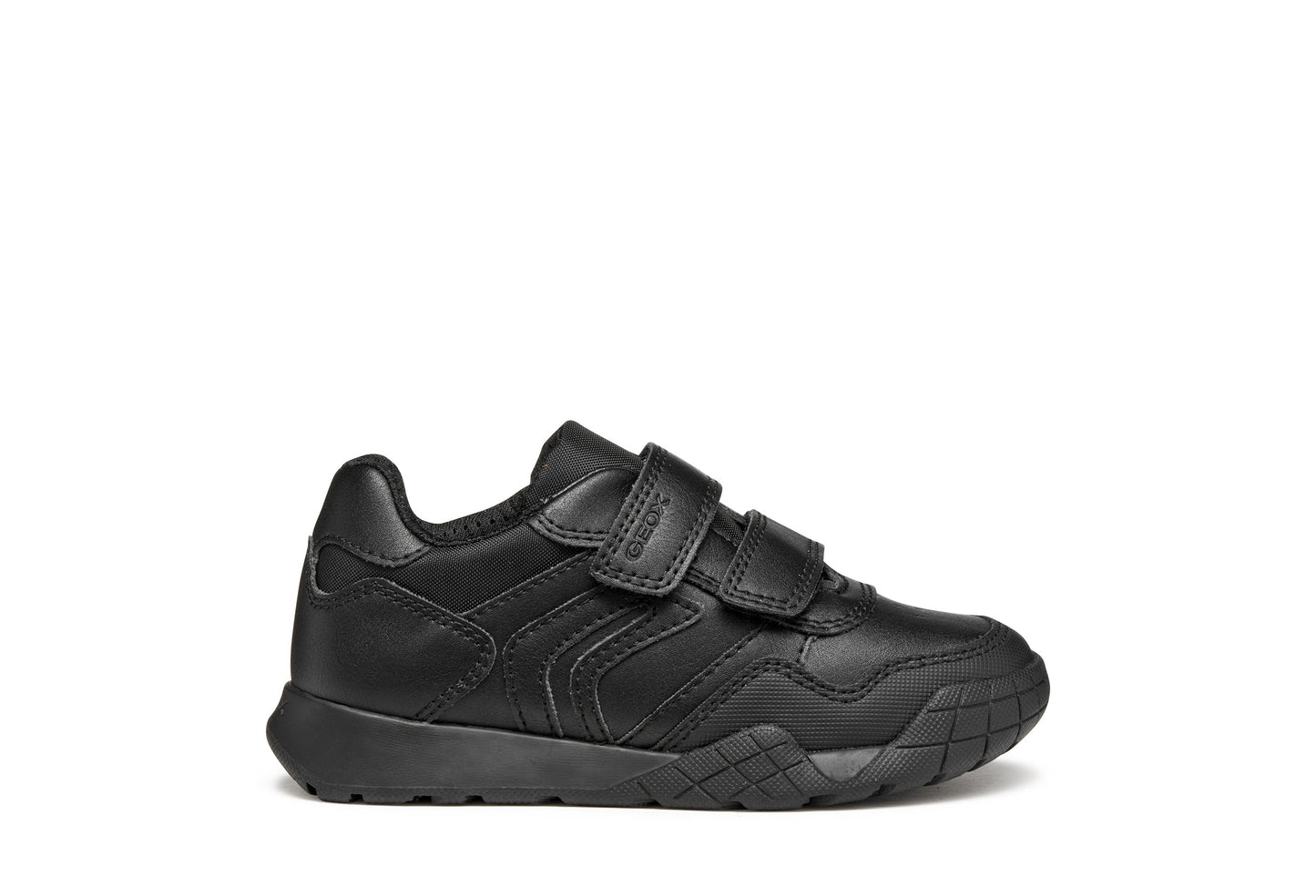 Geox J Ranne Black Velcro Strap Boys Trainers