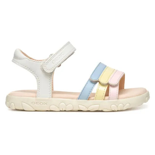 Geox J S Haiti White Multicolour Junior Sandals Geox