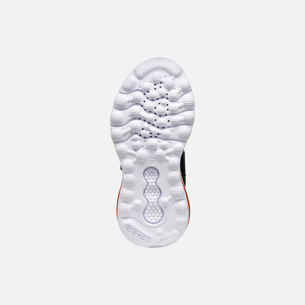 Geox Activart Illuminus Black Orange Lights Trainers Emmanuelle Marshall Children's Shoes