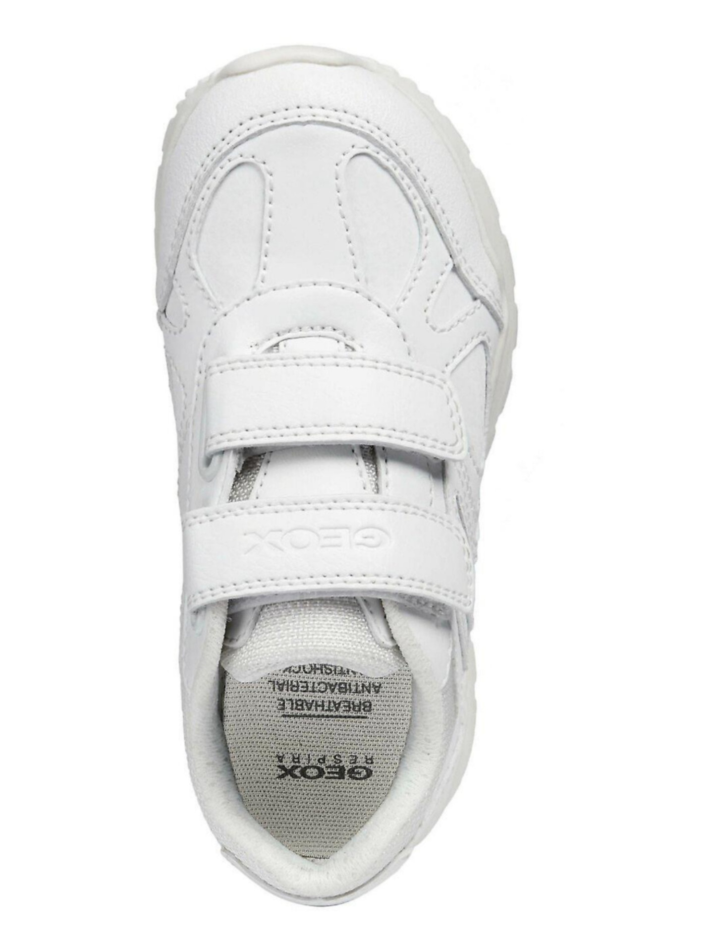 Geox J Pavel Velcro Strap White Kids Trainers
