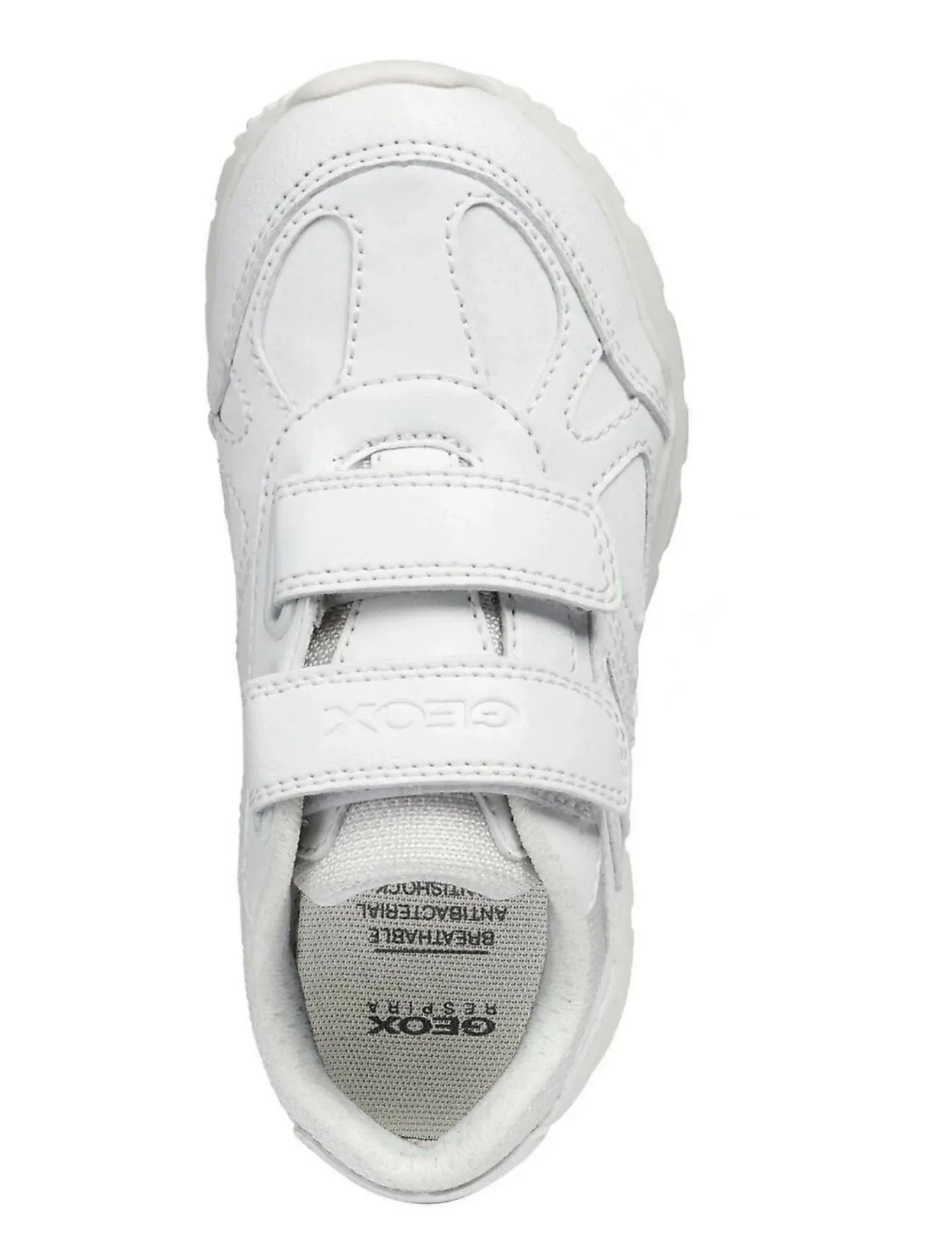 Geox J Pavel Velcro Strap White Kids Trainers - Emmanuelle Marshall Children's Shoes
