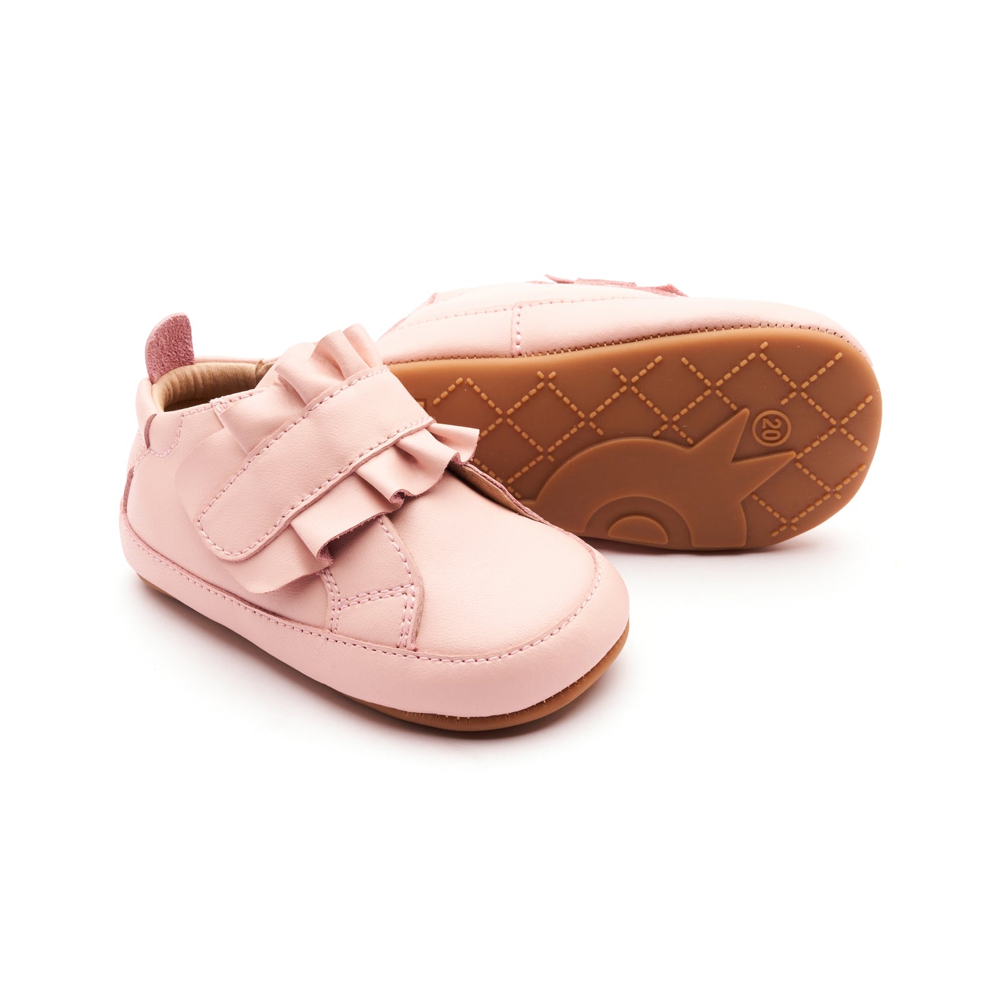 Old Soles Frilly Baby  Powder Pink Baby Shoes