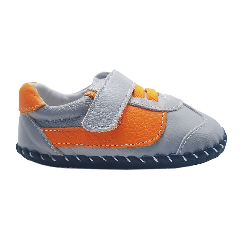 Little Chic Ben Grey Orange Baby Shoes