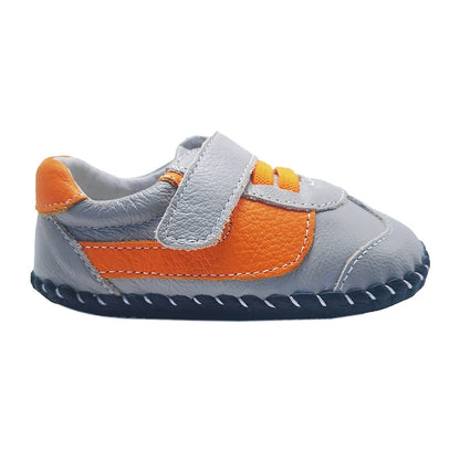 Little Chic Ben Grey Orange Decorative Baby Shoes