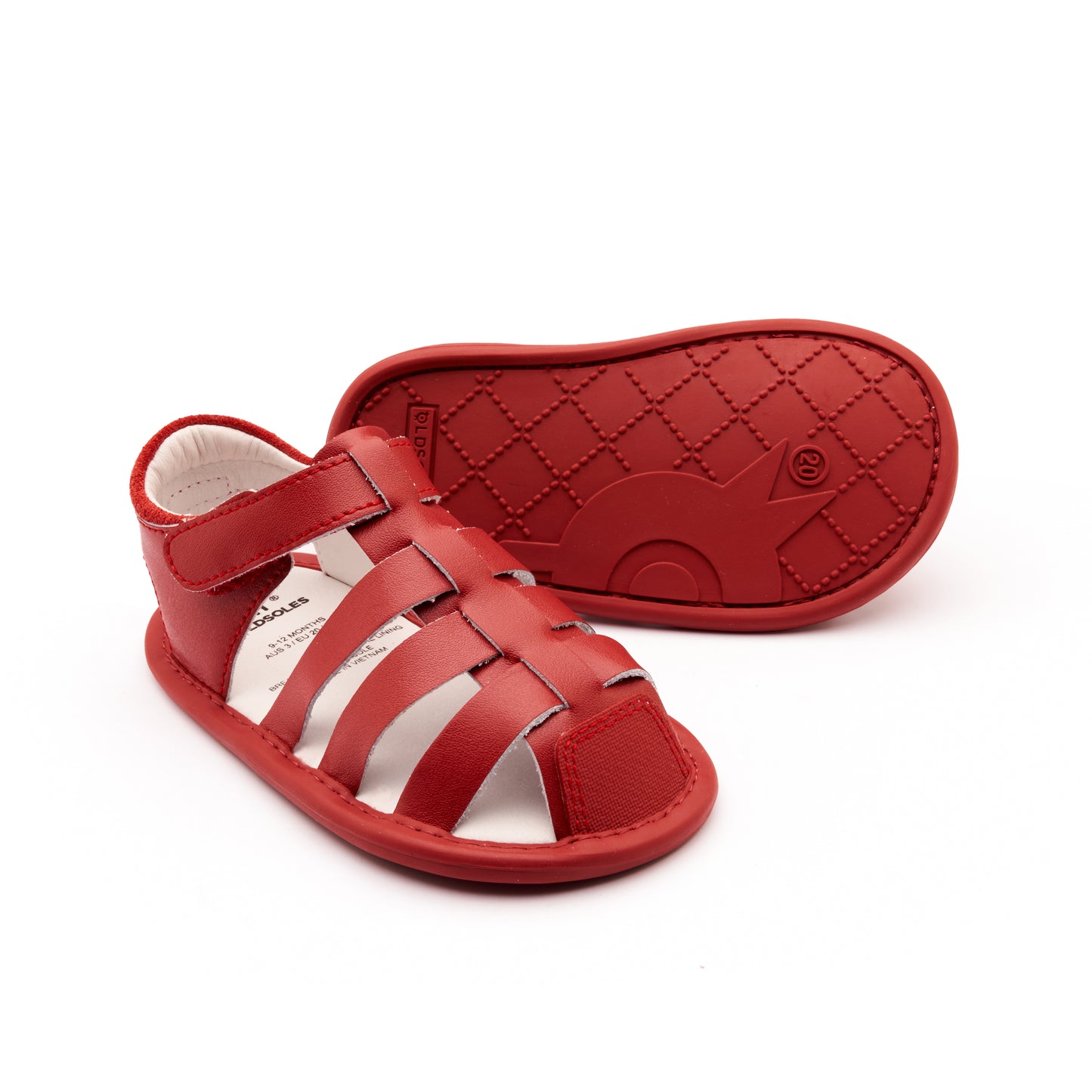 (Verkauf) Old Soles Toddy Bright Red Double Velcro Schuhe