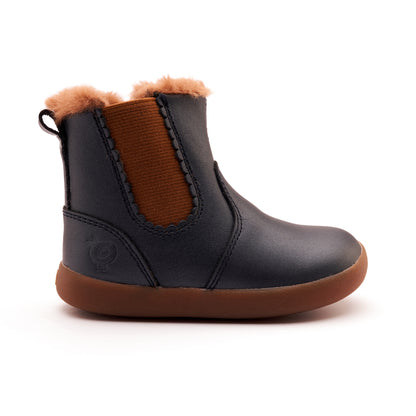 Old Soles Styler Boot Nacardo Navy Junior Zip Fastening