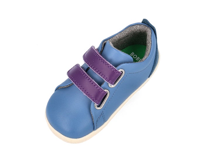 Bobux Grass Court Elemental Blue Purple Velcro Kids Shoes