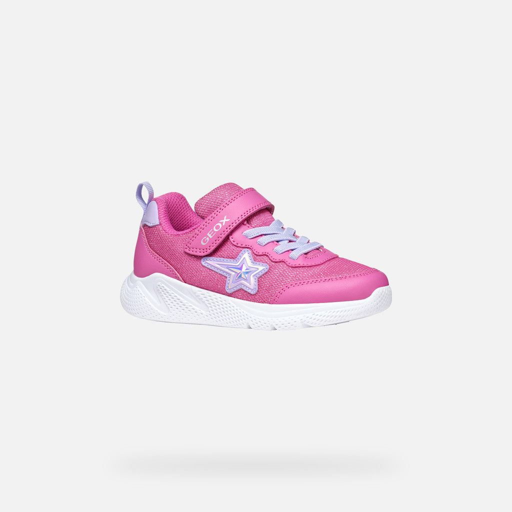 Geox J Sprintye Fuchsia Lilac Velcro Junior Trainers