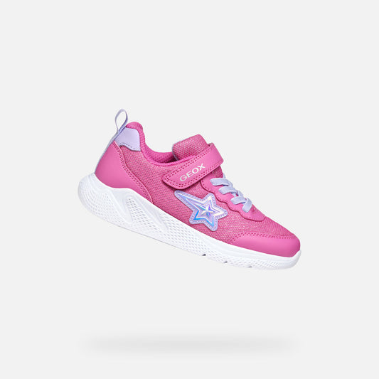 Geox J Sprintye Fuchsia Lilac Velcro Junior Trainers 