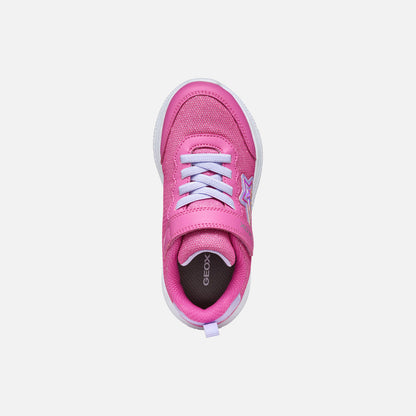 Geox J Sprintye Fuchsia Lilac Velcro Junior Trainers