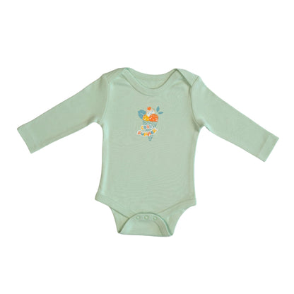 Organic Bamboo Long Sleeve Baby Bodysuit – Ice Cream (Mint) | Bebekish