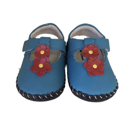 Little Chic Tar Bar Petrol Blue Baby Shoes on