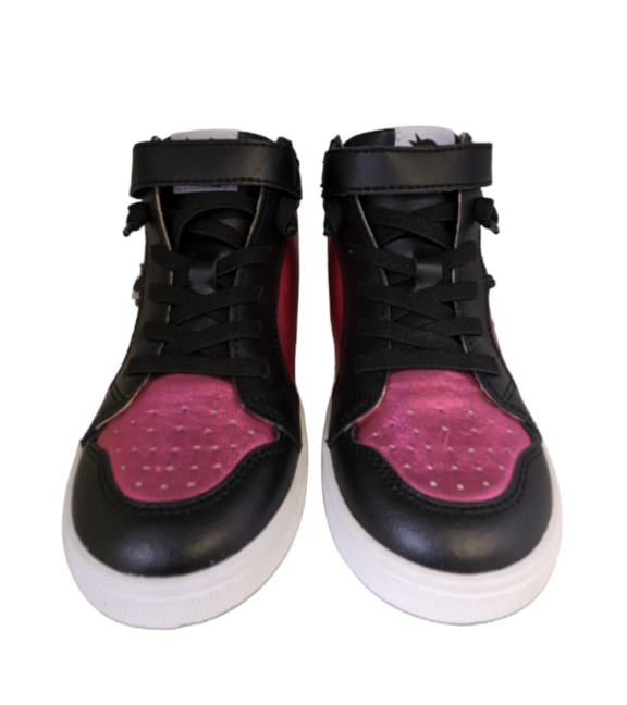 (Sale) Old Soles Team Star Fuchsia Foil Glam High Top Boots
