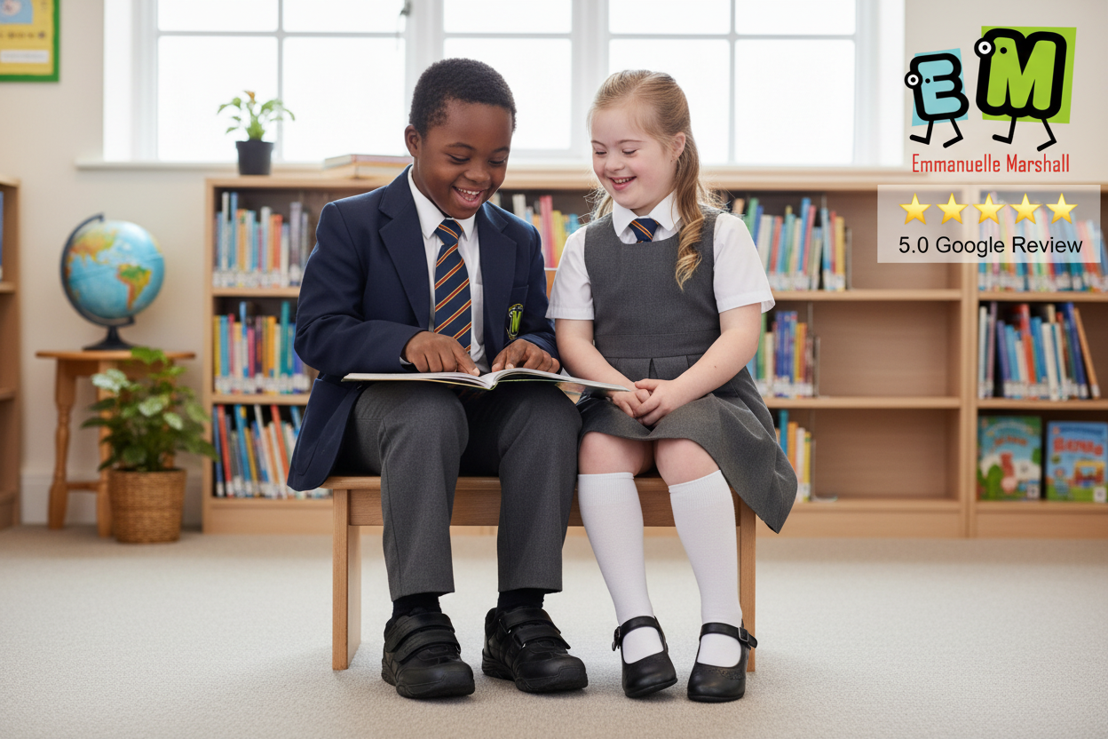 Banner with children wearing correct Term Chivers double velcro and Term Kate Mary Janes