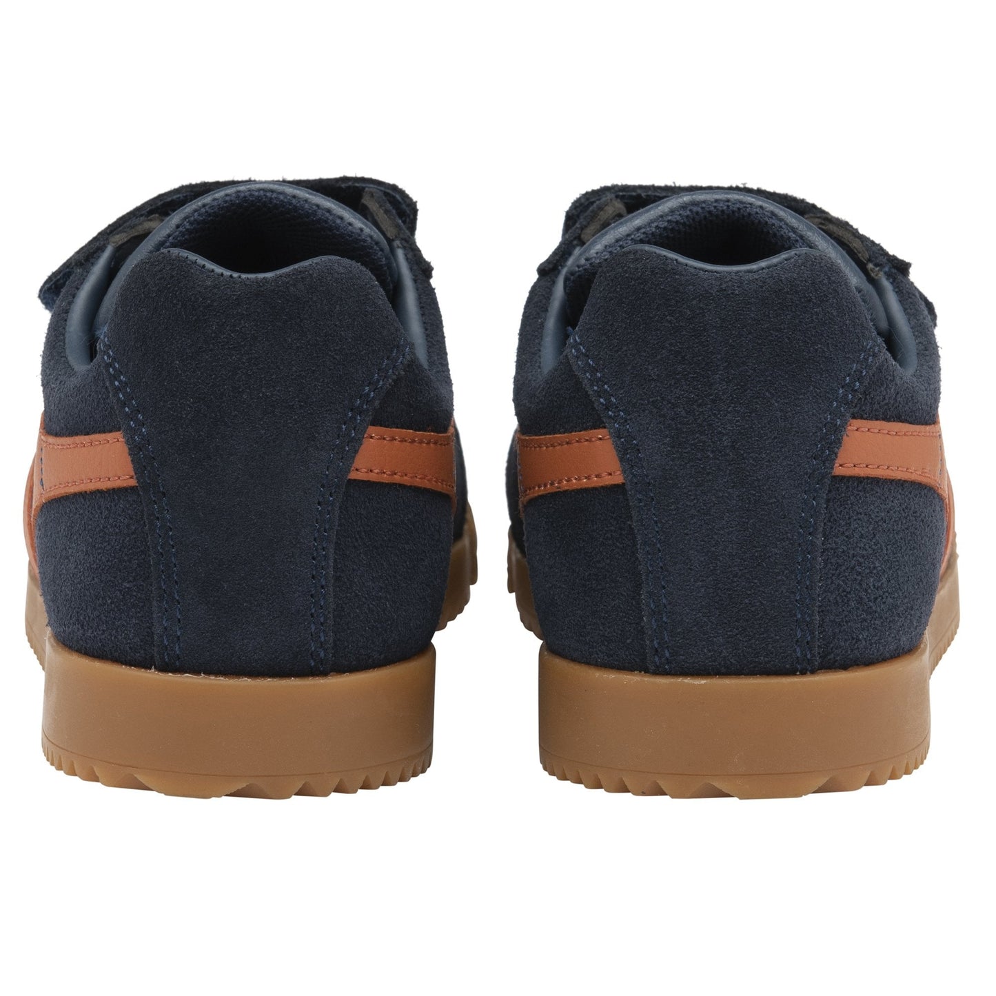 Gola Harrier Navy Moody Orange Suede Kids Trainers