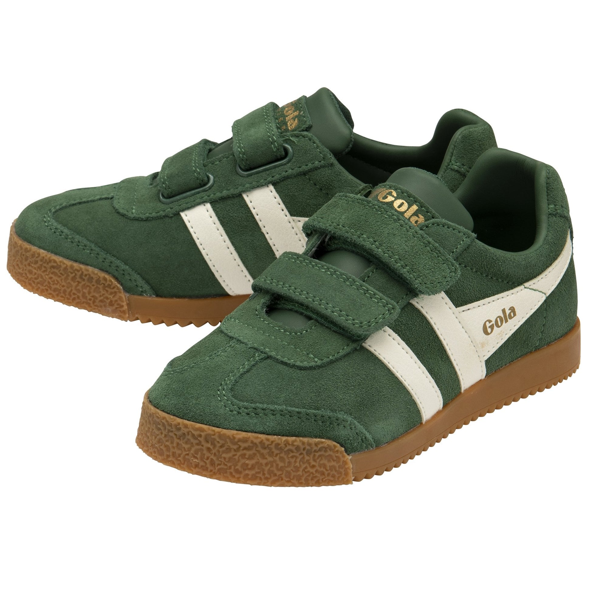 Gola Harrier Evergreen Off White Suede Kids Trainers