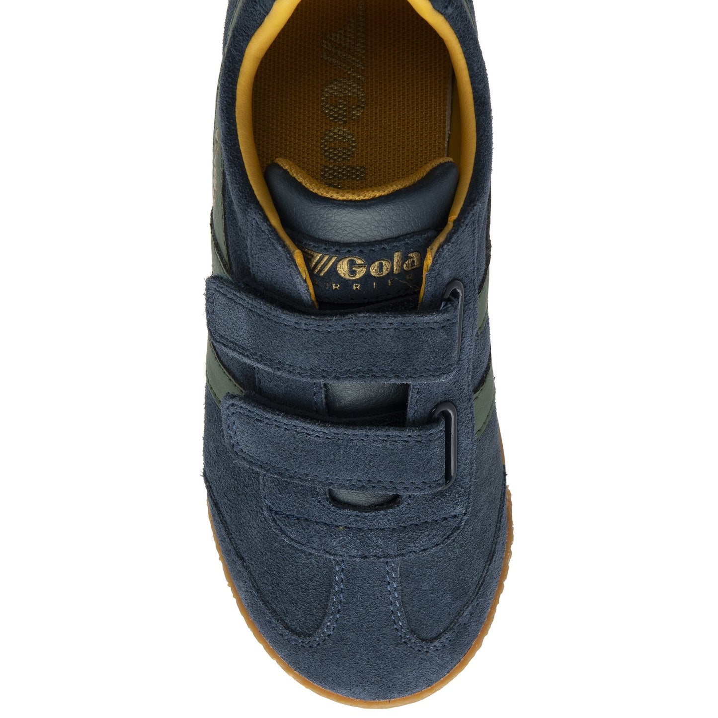 Gola Harrier Navy Sage Sun Suede Kids Trainers