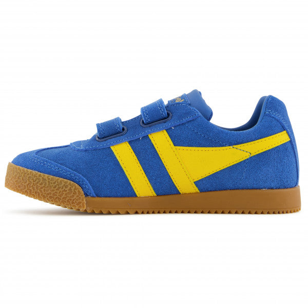 Gola Harrier Marine Blue Sun Suede Kids Trainers