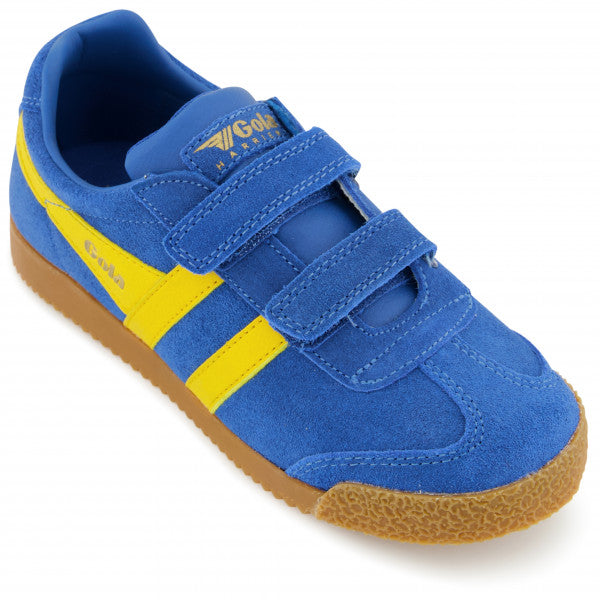 Gola Harrier Marine Blue Sun Suede Kids Trainers