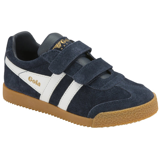 Gola Harrier Navy White Suede Kids Trainers