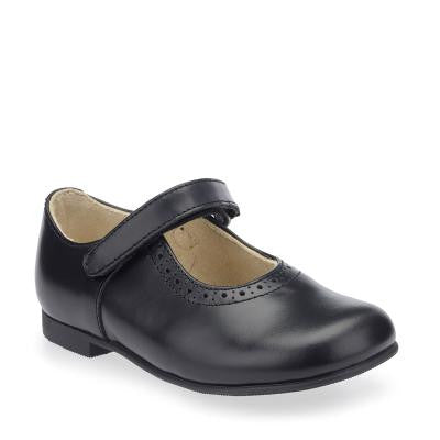 STAR-TRITE Delphine Black Velcro Narrow School Shoes
