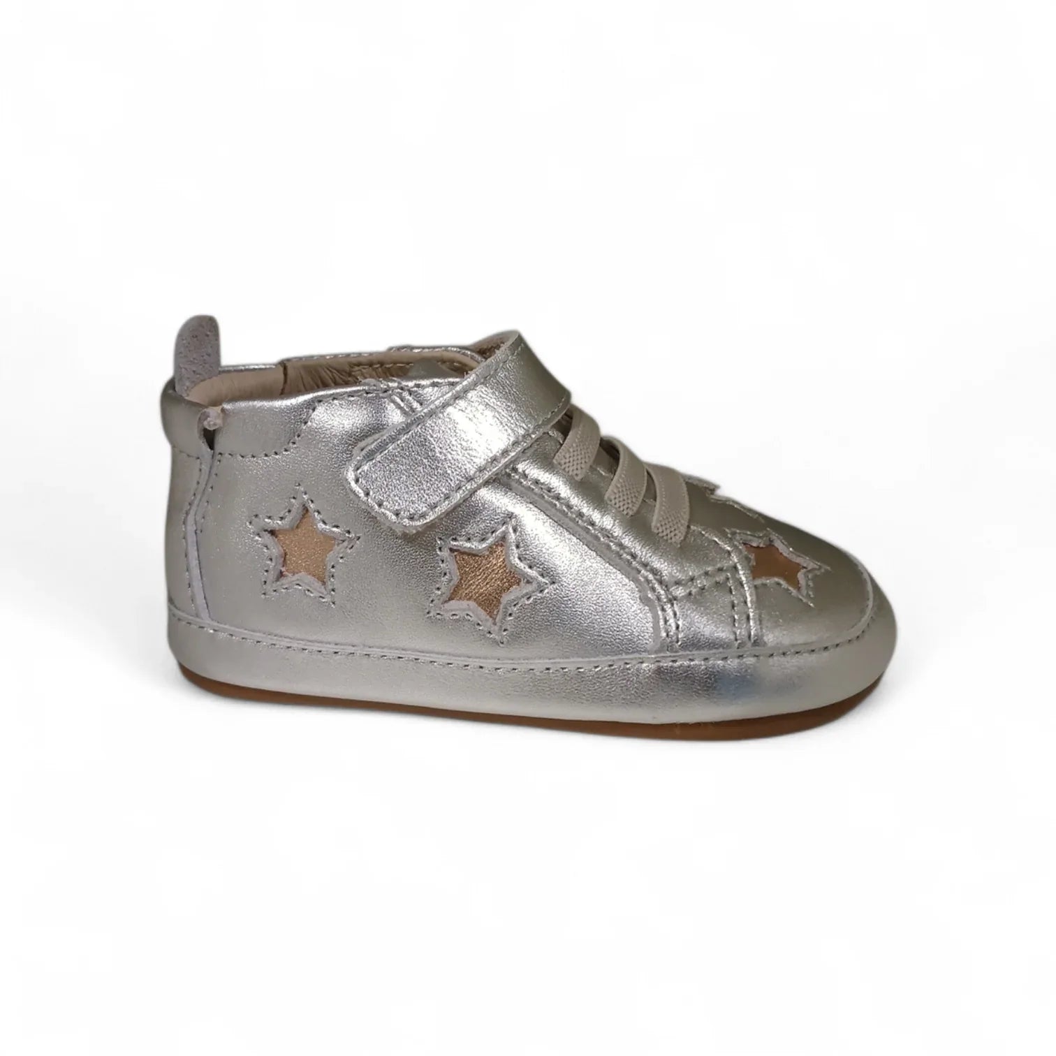 Oldsoles High Splash Silver Copper Baby/Prewalker Shoes - Emmanuelle Marshall Children's Shoes