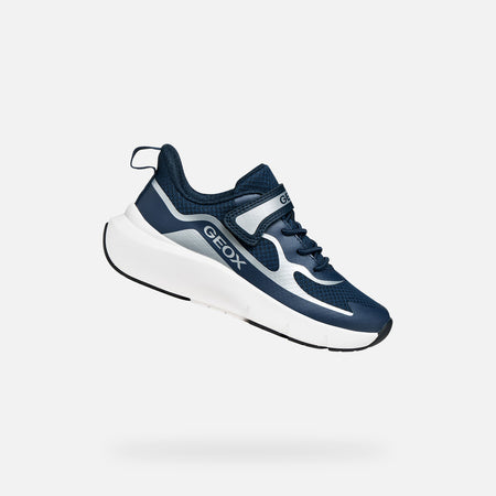 GEOX Pro Ran Boy Navy Silver Trainers