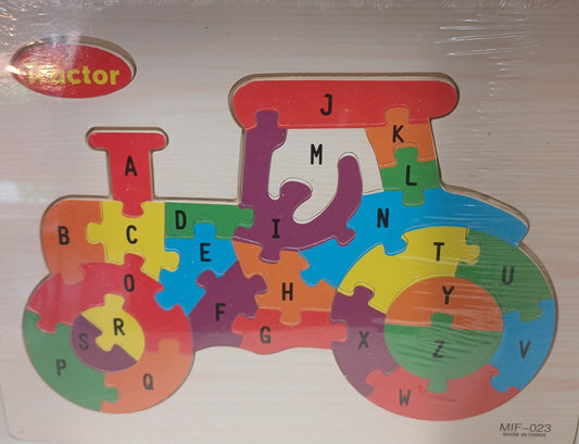 Wooden Tractor Alphabet Colourful Puzzle