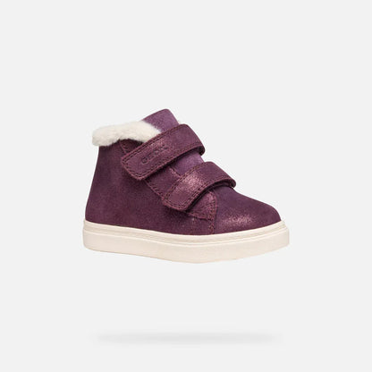 Geox B Nashik Violet Fur lined Waterproof Boots - Emmanuelle Marshall Children's Shoes