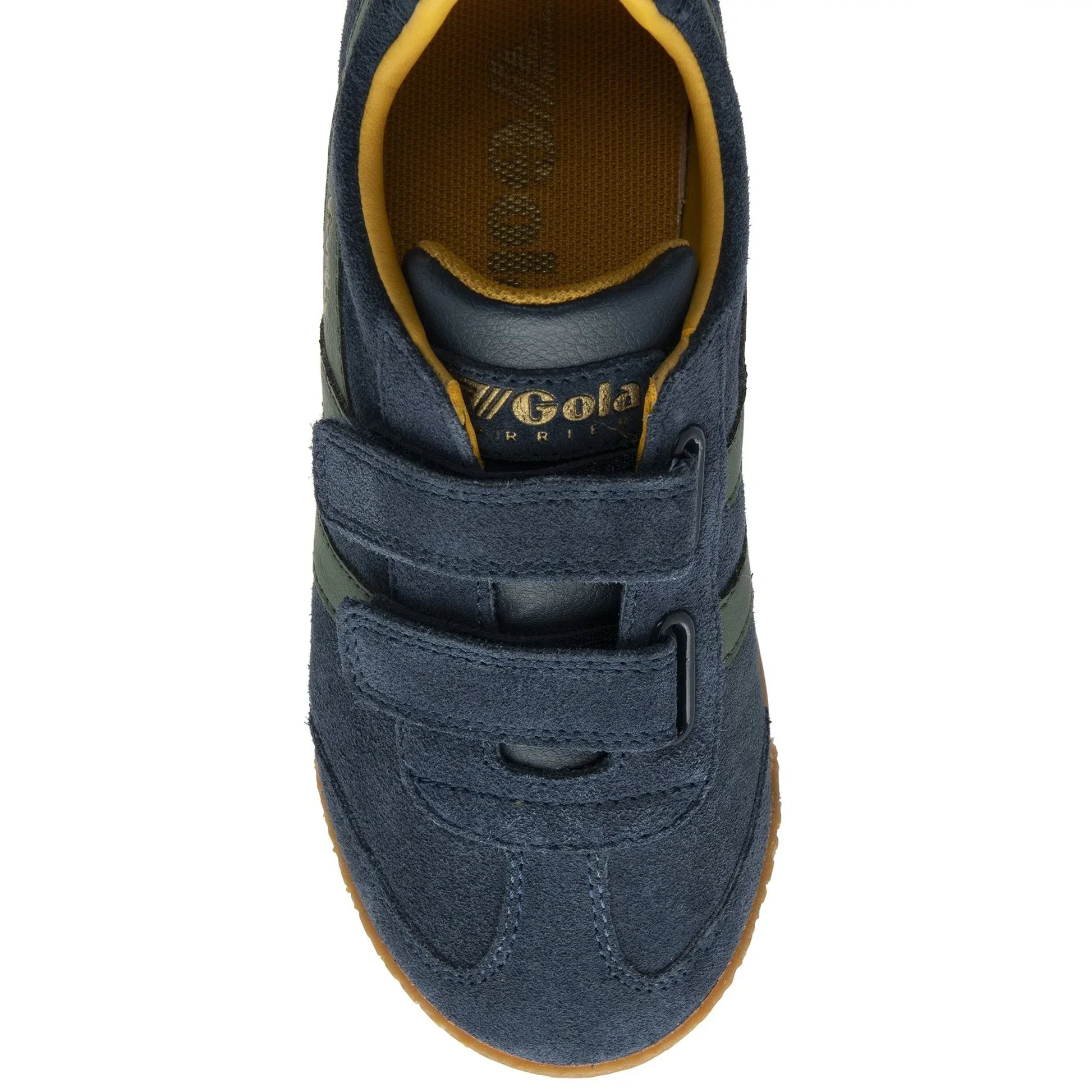 Gola Harrier Navy Sage Sun Suede Kids Trainers - Emmanuelle Marshall Children's Shoes