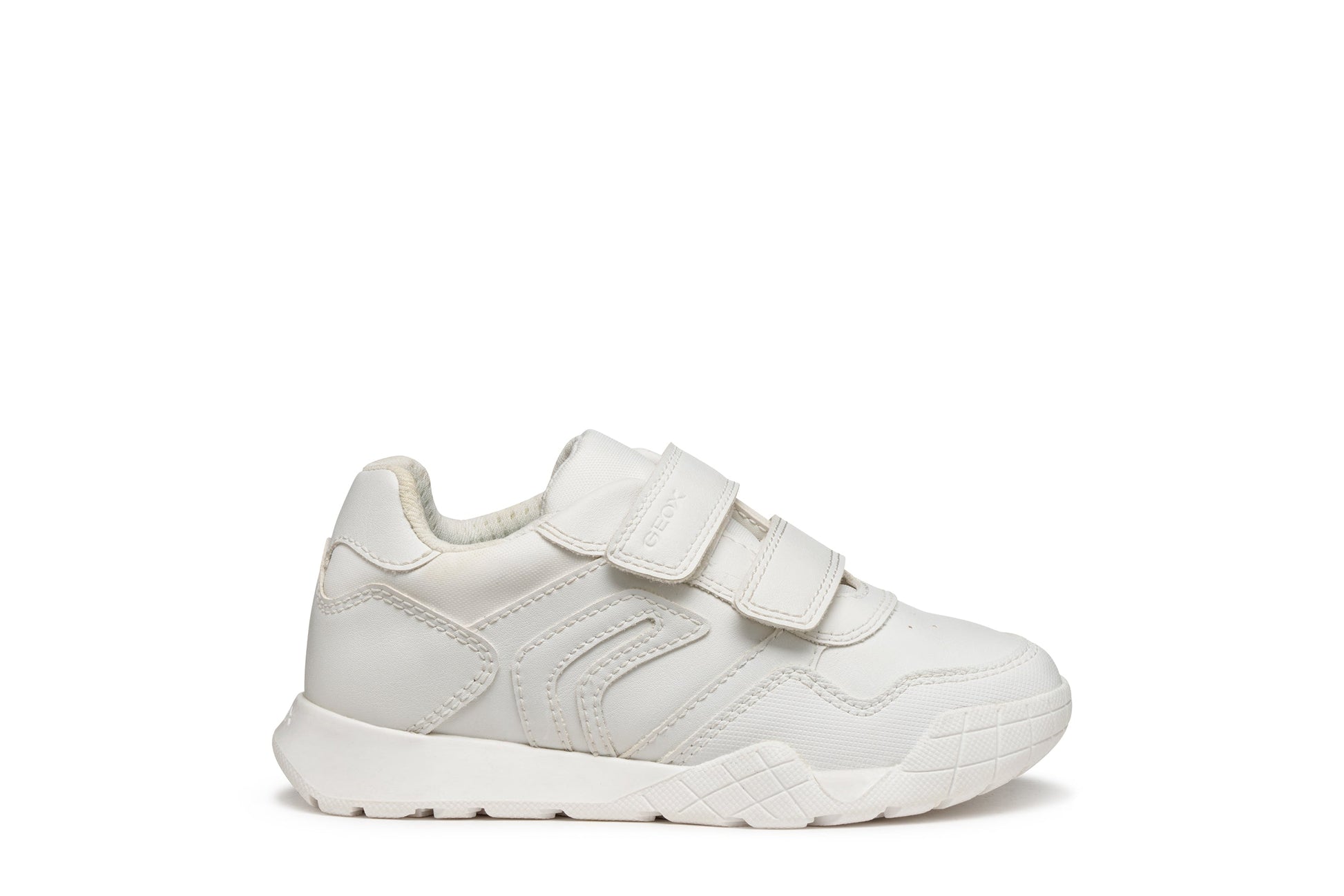 Geox J Ranne White Velcro Boys/Girls Trainers 