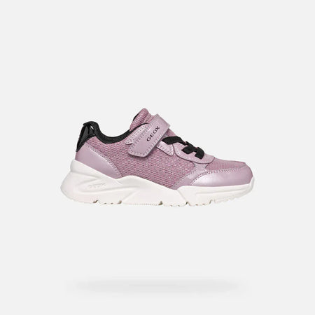 Geox J Loftus Dark Rose Black Girls Trainers - Emmanuelle Marshall Children's Shoes