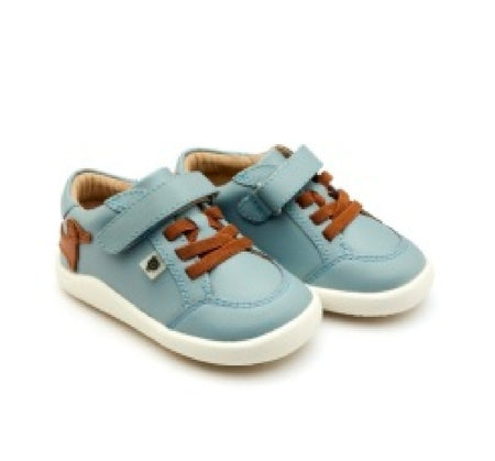 Oldsoles Dash Ground Dusty Blue Tan Toddler/ Junior Trainers