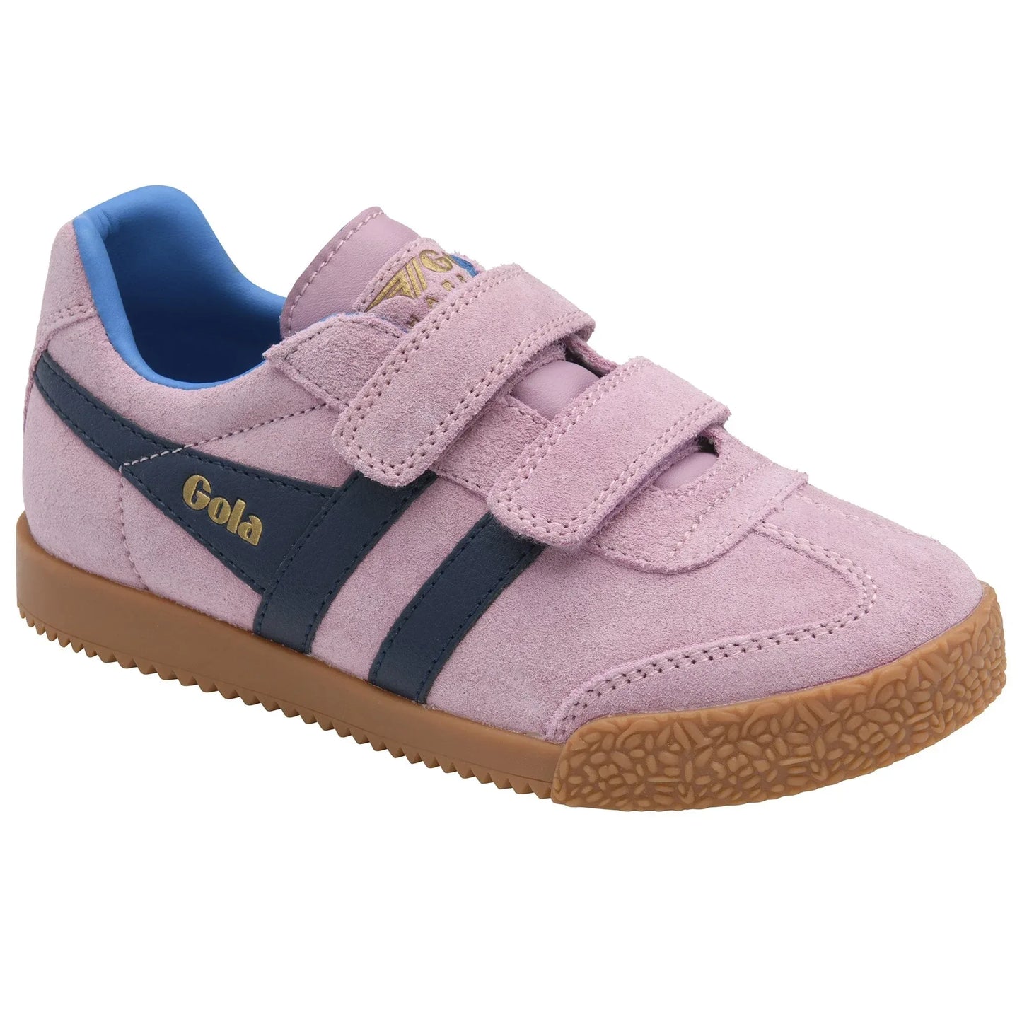 Gola Harrier Candy Navy Santorini Suede Kids Trainers - Emmanuelle Marshall Children's Shoes