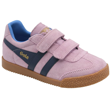 Gola Harrier Candy Navy Santorini Suede Kids Trainers - Emmanuelle Marshall Children's Shoes