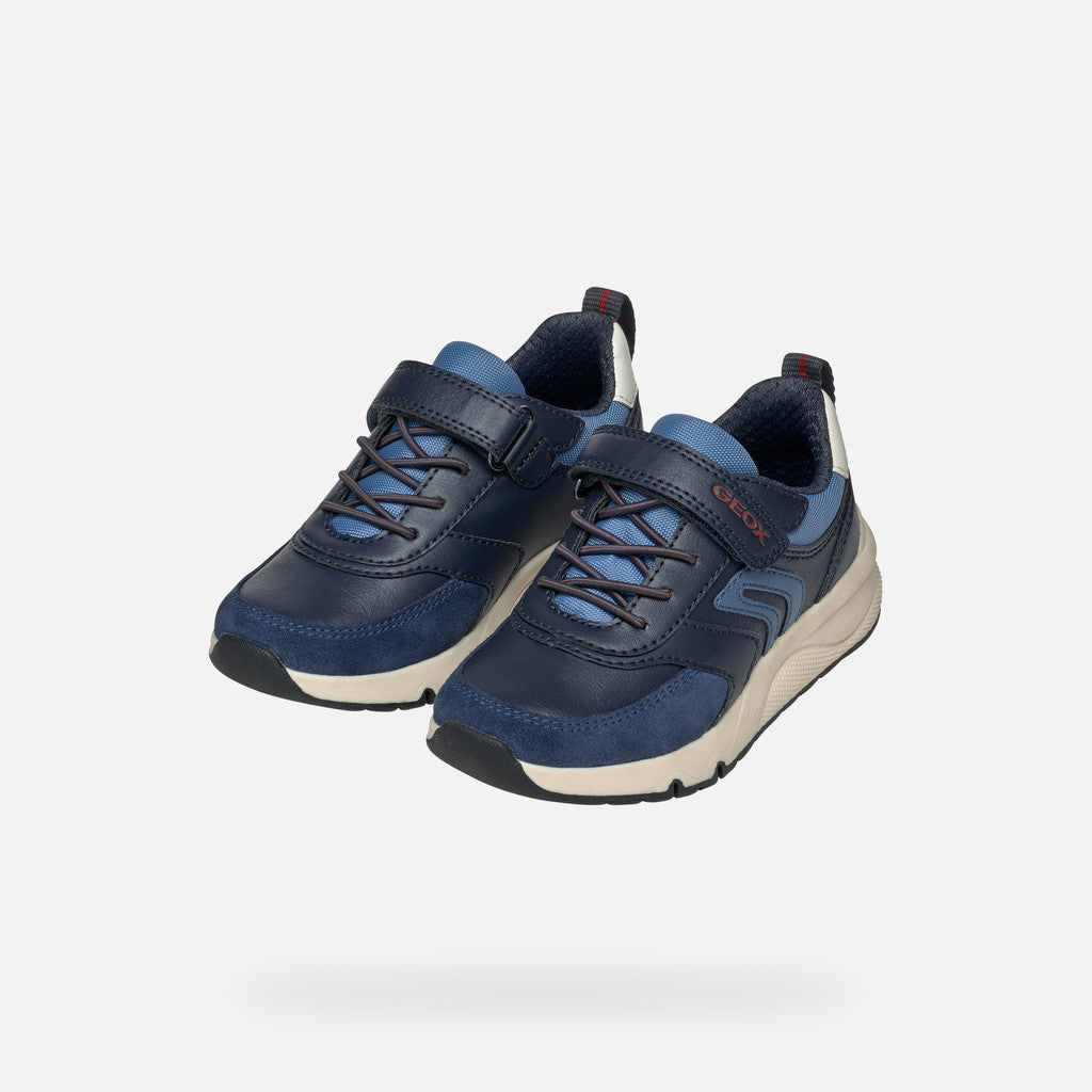 J Rooner Navy Dark Red Trainers Emmanuelle Marshall Children's Shoes