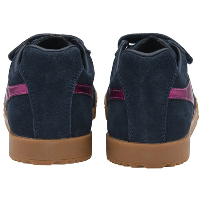 Gola Harrier Navy Fuchsia Suede Kids Trainers - Emmanuelle Marshall Children's Shoes