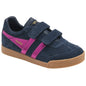 Gola Harrier Navy Fuchsia Suede Kids Trainers - Emmanuelle Marshall Children's Shoes