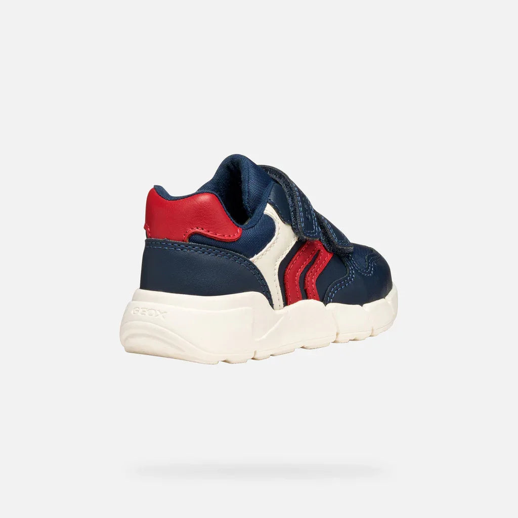 Geox B Flexyper Mini Navy Red Trainers - Emmanuelle Marshall Children's Shoes