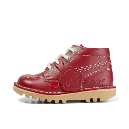 KICKERS Infant Kick Hi Zip Leather Red Boots
