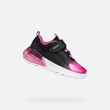 Geox J Activart Illuminus Black Fuchsia - Emmanuelle Marshall Children's Shoes