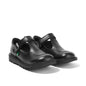 KICKERS Kick Black T Bar Velcro Leather Junior School Shoes